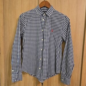 Ralph Lauren Navy and White Gingham Shirt